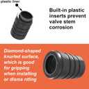 2Pack Tire Valve stem caps, for Audi S3, A3, RS3, A4, A5, A6, A7, RS7, A8, Q3, Q5, Q7, R8 Metal car Valve caps with Plastic Inner Lining, Valve stem Cap Accessories- 6Pcs