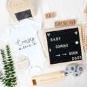 7Pcs Pregnancy Announcement Set, Pregnancy Reveal Ideas Includes Baby Bodysuit,Felt Letter Board, Ultrasound Frame,Pregnancy Test Holder,Baby Shoes & Photo Props for Coming Soon Baby Announcement