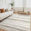 Area Rug Living Room Rugs - 12x15 Washable Large Soft Neutral Boho Moroccan Bohemian Farmhouse Rug Indoor Floor Carpet for Bedroom Under Dining Table Home Office Decor - Cream Brown