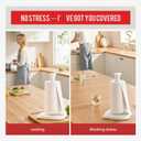 Li & Zhao Standing Paper Towel Holder Countertop - Silicone Papertowel Holder for Kitchen Paper Towel Stand with Weighted Base Suction Cups Paper Towel Roll Holder Paper Towels Holder(White)