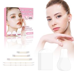 180PCS Face Lift tape Invisible, Face Lift Tape with 8 bands, Neck Tape Lifting Invisible - Waterproof Instant V-Shaped Lifting Patches for Sagging Skin, Eyes, Double Chin & Wrinkles