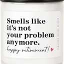 LUMELOOM Retirement Gift for Woman, Men - 9oz Lavender Scented Soy Wax Candle- Best 2026 Retired Gifts for Women, Men, Friends, Coworker, Teacher, Funny Retirement Candle Decoration