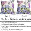 Spring Summer Floral Pillow Covers 18X18 Inch Purple Blue Flowers Bloom Butterfly Decorative Pillow Cases Colorful Throw Pillows Set of 2 Seasonal Farmhouse Home Decor for Sofa Couch Outdoor