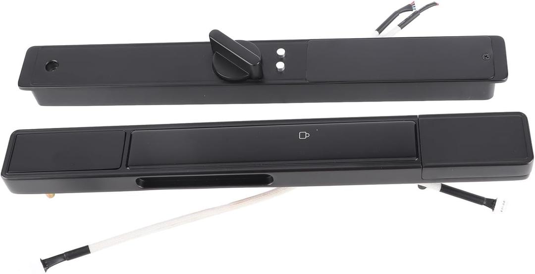 Saluaqui Slim Smart Door Lock, Keyless Entry Door Lock, Sliding Smart Patio Door Handle Set, Bluetooth Digital Keypad Fingerprint Smart Mortise Patio Door Lock for Home Glass Sliding Door