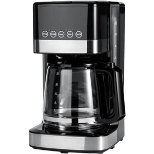 Basics Programmable 12 Cup Drip Coffee Maker with Glass Coffee Pot (1.9 Qt), Auto Shutoff, Touch Screen, Auto Pause, Removable Filter Basket, Black & Silver