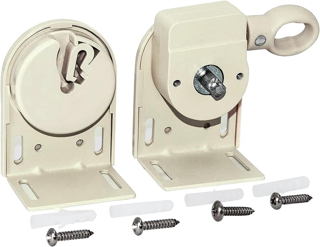 Universal Replacement Installation Accessories for Indoor/Outdoor Sunshade and Roller Blinds(Crodless Bracket) (Beige)