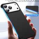 GRECAZO Magnetic Ultra Thin Frosted Designed for iPhone Air Frameless Case 6.5 inch [Compatible with MagSafe] Slim Minimalist Lightweight Matte Hard Cover Protective Borderless Case- Black