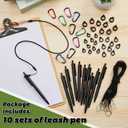 Lewtemi 10 Sets 24 Inch Pen Leash Pen Silicone Lanyard Holder for Clipboard Notebook Office Supplies