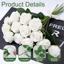 [100]Pcs Realistic Artificial flowers White Roses Bulk, Silk Flowers for wedding decorations & Home Decor, Bridal Bouquets & Centerpieces, Perfect for Halloween & Valentine's Day Decorations (100)