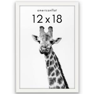 Americanflat 12x18 Poster Frame with Polished Plexiglass - Soho Collection - Gallery Style Deep Molding Picture Frames for Wall Display - White