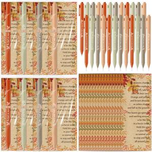 148 Sets Thanksgiving Gifts Bulk Thanksgiving Party Favors Fall Ballpoint Pen Autumn Greeting Thank You Poem Cards Motivational Fall Gifts for Coworkers Employee Teacher Women Friends