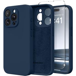 Magnetic for iPhone 15 Pro Max Case, Compatible with MagSafe, [Full Camera Protection][Screen Protector] Silicone Shockproof Protective Phone Case for iPhone 15 Pro Max 6.7", Cobalt Blue