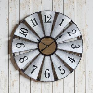 Vantic 30'' Windmill Large Wall Clock, Distressed Metal Clock