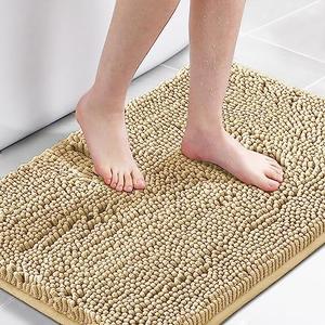 Amazon.com: H.VERSAILTEX Ultra Soft Texture Chenille Plush Bath Rugs Floor Mats, Hand Tufted Bath Rug Non Slip Microfiber Door Mat for Kitchen/Entryway/Living Room, 32 by 20 inches, Beige : Home & Kitchen