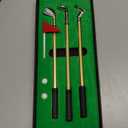 Juboury Mini Desktop Golf Pen Gift Set with Putting Green, Flag, 3 Golf Club Pens & 2 Balls