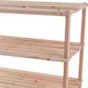 Shoe Storage Rack - 4-Tier Wood Shoe Organizer for Closet, Bathroom, Entryway - Footwear Shelf Holds 12 Pairs Sneakers or Boots by Lavish Home (Light Oak), 25 inches x 26.25 inches x 10 inches