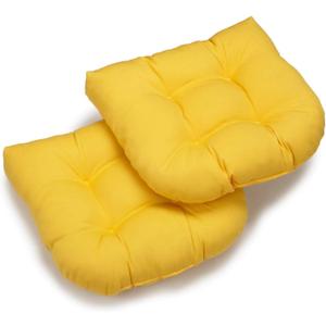 Blazing Needles 19-inch U-Shaped Twill Tufted Dining Chair Cushion (Set of 2) Sunset