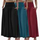 Long Maxi for Women 2 Pack Set Fall Skirts with Pockets Cute Womens Skirts for Party Size XL