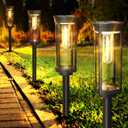 Solar Pathway Lights Outdoor 8 Pack, Bright Solar Path Lights Outside Waterproof, Sidewalk Lights Solar Powered Landscape Light for Walkway Driveway Lawn Patio Yard Garden (Warm White)