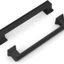 10 Pack Brushed Nickel Cabinet Handles, 3 Inch Hole Center Pulls, Kitchen Cabinet Handles Square Drawer Pulls for Kitchen Bathroom Bedroom (Black)