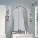 Andy Star Brushed Nickel Arched Mirror, 24x36 Arched Bathroom Mirror, Arch Wall Mirror, Bathroom Vanity Mirrors Metal Framed, SUS304-Anti-Rust, Tube Frame, 1 Deep Set Wall Mounted Vertical