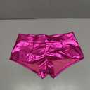 Kepblom Women's Shiny Metallic Rave Booty Shorts Hot Pants Dance Bottom (Large)