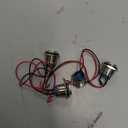 STARELO 5pcs 19mm Latching Push Button Switch Silver Shell with pre-Wiring, IP65 Waterproof Push Button Switch,Stainless Steel 1 Normally Open Without LED.