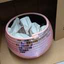 NPW Pink Disco Ball Ice Bucket Mirrored Cocktail & Champagne Ice Bucket for Parties, Girls Night & Bachelorette (EXP 08/19/26)