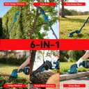 6-in-1 Cordless Pole Saw & Hedge Trimmer, Electric Chainsaw with 23.0 Ah Batteries, Pole Saws for Tree Trimming, Bush Trimmer Branch Cutter, Grass Shears, 14.5Ft Long Reach