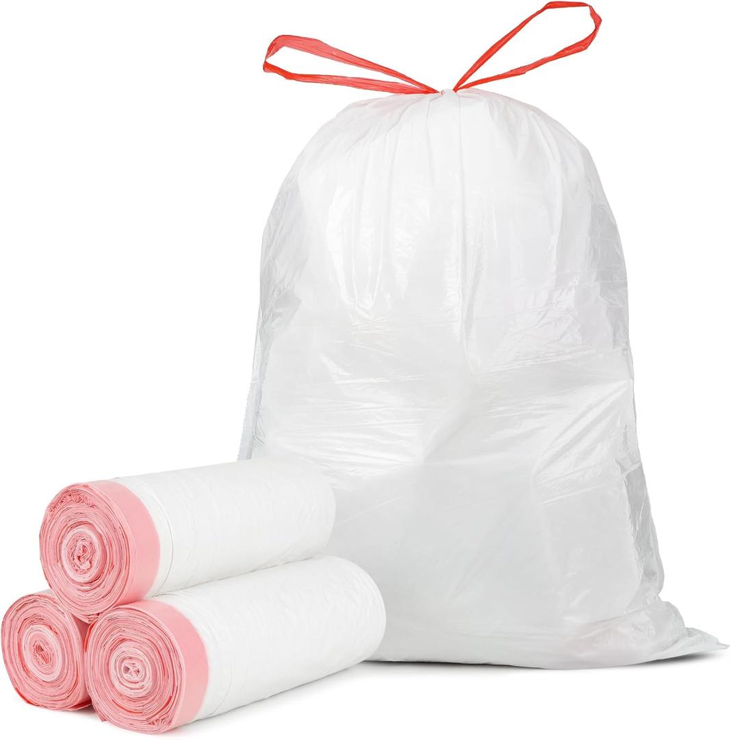 Ultra Thick 15 Gallon Drawstring Trash Bags, 108 Count Heavy Duty Large Plastic Garbage Bag, Leak Proof Trash Can Liners for Tall Kitchen Home Office Lawn Outdoor, White Ultra Thick 15 Gallon Drawstring Trash Bags, 108 Count Heavy Duty Large Plastic Garbage Bag, Leak Proof Trash Can Liners for Tall Kitchen Home Office Lawn Outdoor, White