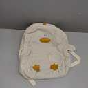 Duck Cute Backpack, Large Capacity Cute Funny Aesthetic Kawaii Corduroy Mochila (White)