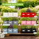volila Herb Planter Indoor - Set of 3 Warmstone Indoor Herb Garden Pots for Plants with Leather Handled Tray - Window Sill Plant Shelf - Herb Pots with Drainage Holes and Labels