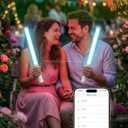 Rechargeable LED Glow Sticks, Smart App Control Music Sync Concert Light Stick, 16M Colors & 213 Modes, 1200mAh Long-Lasting Glowsticks for Parties, Festivals, Weddings & Raves