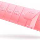 Barhon Large Weekly Pill Organizer, Big Vitamin Organizer Case for 7 Day, Travel Medicine Pill Box to Hold Various Supplements and Fish Oil, Sakura Pink