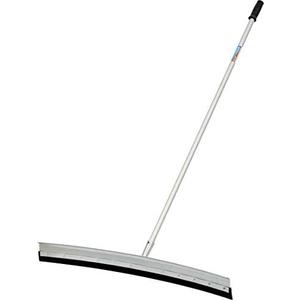 Unger Professional AquaDozer Max Kit, 36” Smooth Surface Curved Floor Squeegee and 48” Dual End Pole, Rubber Blade Scrubber and Broom for Concrete, Asphalt, and Tough Cleaning Jobs