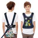 Safety Walking Harness for Big Kids 6-12, Anti-Elopement Vest Harness for Autism Special Needs ADHD, Reflective Leash with Handle for Autistic, Active Children, Adjustable Tether for Travel and Crowds (Medium For Height 3'9" - 5'3", Navy Blue)