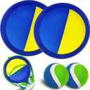 Jalunth Ball Catch Paddle Set Games - Beach Toys Pool Back Yard Outdoor Lawn Games Backyard Camping Toss Age 3 4 5 6 7 8 9 10 11 12 Years Old Boys Girls Kids Adults Family Christmas Easter Gifts (Blue)