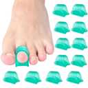 12 Pcs Toe Straighteners for Crooked Toes, Hammertoe Corrector ,Toe Protectors, Bunion Corrector and Bunion Relief, 3 Sizes, Correct Bent, Hammer, Claw Toes, Walking Running Support ( Green)