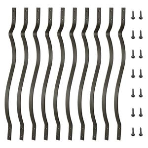 HZIU 51 Pack Deck Balusters 29.5 Inches Metal Deck Spindles with Screws Black Balusters Iron Deck Spindles Wave Arc Baluster for Outdoor Stair Deck Porch