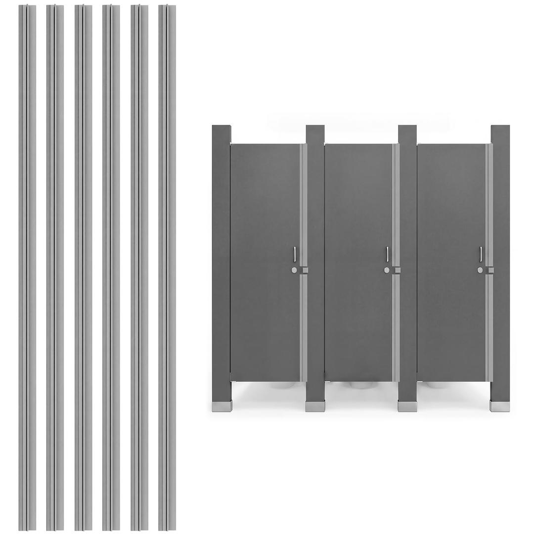 Lounsweer 6 Pack PVC Bathroom Privacy Strip, 29.5 x 0.3 x 1.4 Inch, Grey