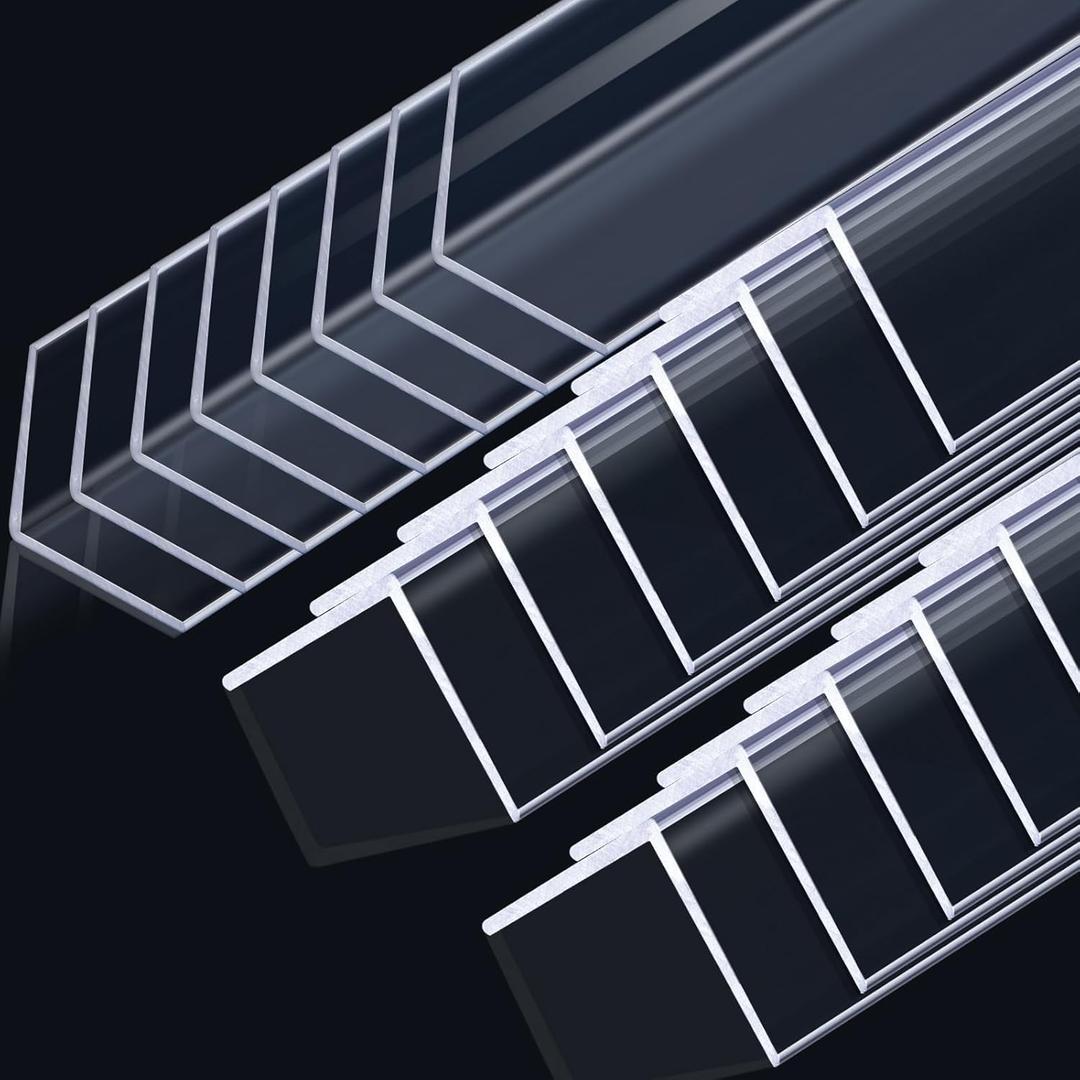 Sasylvia 20 Pcs Wall Corner Protector Guards, Vinyl 1-1/8 x 48 Inches Corner Trim Molding, Avoid Scratching Scuffs, Ease Install and Cleaning for Door Countertop Furniture Cabinet Protection, Clear