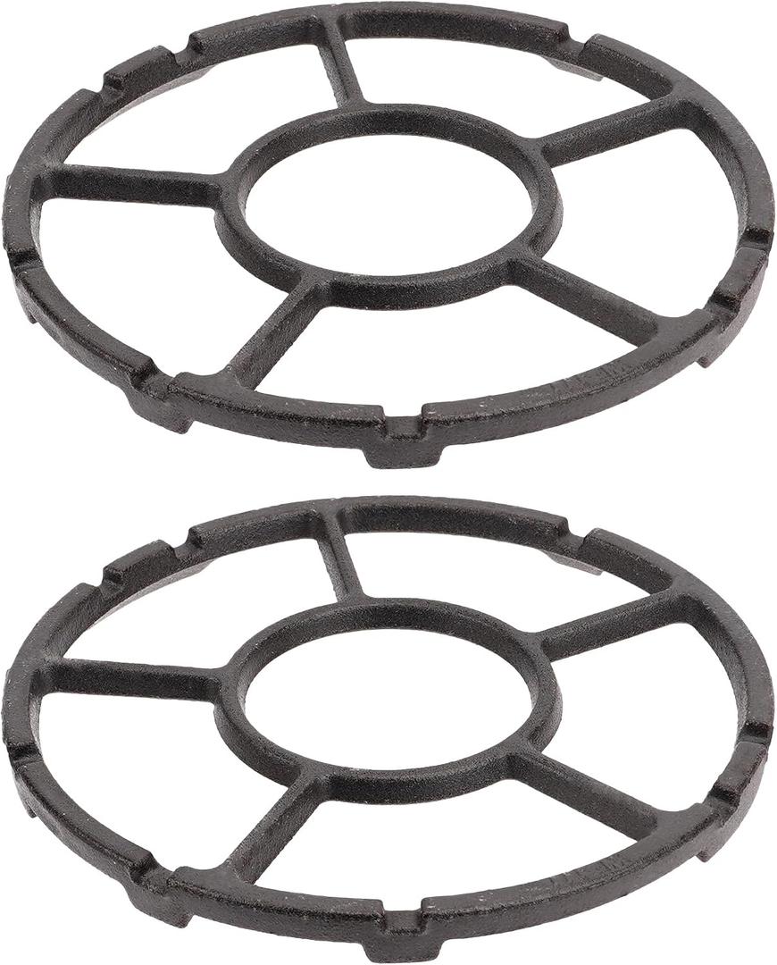 2 Pack Cast Iron Wok Ring for Gas Stove, Universal Non-Slip Wok Support Stand for 4 & 5 Claw Burner Grates, Moka Pot Reducer & Small Pot Grate Stand Replacement Accessories, Black
