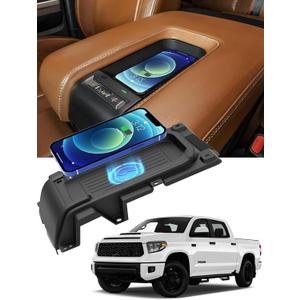 CarQiWireless Wireless Charger for Toyota Tundra 2021 2020 2019 2018 2017 2016 2015 2014, Automotive Center Console Organizer Wireless Charging Pad for Tundra Accessories 2014-2021