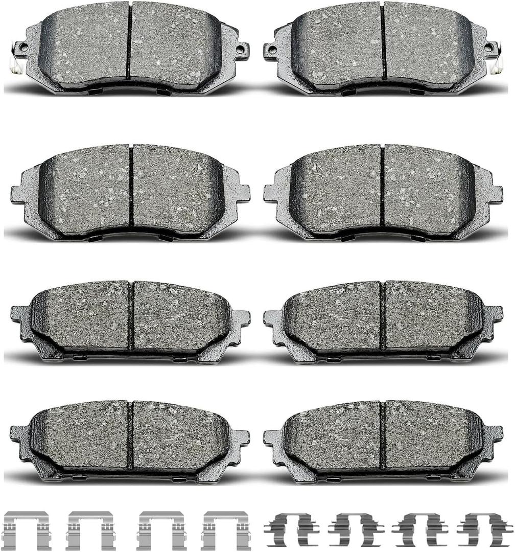 D929 D1004 8pcs Ceramic Front Rear Brake Pads Set With Clips Fit For 2005-2006 Saab 9-2x,For 2004-2008 Subaru Forester,For 2004-2005 Subaru Impreza