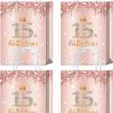 Brattol 16 Pieces Rose Gold 15 & Fabulous 15th Birthday Party Favors Bags,Happy 15th Birthday Girl Gift Snacks Treat Candy Favors Bags with Handles for Girls 15th Birthday Party Decorations