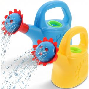 NUOBESTY 2 Pack Kids Watering Can Bath Toys, Plastic Chicken Water Pail for Toddler Gardening, Beach Sand Play & Bathtub Fun, Cute Animal Watering Pot for Outdoor Indoor (Random Color)