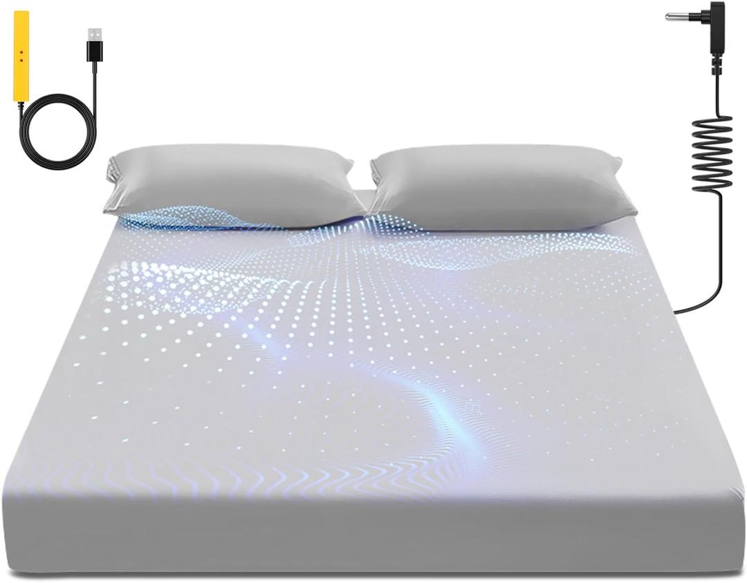 Grounding Sheet, 90% Organic Cotton+10% Pure Silver Organic Fitted Grounded Sheet for Improved Sleep, Earth Connecting Bedding - Healthy Sleep Therapy (Gray, (78.1 * 80 * 15inch))