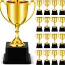 Ecation 18 Pcs 7 Inch Gold Trophy Award Gold Award Trophy Cup Employee Coworker Appreciation Gifts Golden Plastic for Thank You Teacher Nurse Volunteer Men Women Rewards Party