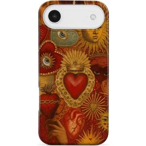 Compatible with iPhone 17 Air Case, Trendy Red Sacred Heart Cute Soft Slim TPU Shockproof Aesthetic Protective Phone Case Cover for Women Girls 6.6"