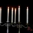 GenSwin Flameless White Taper Candles Flickering with 10-Key Remote, Battery Operated Led Warm 3D Wick Light Window Candles Real Wax Pack of 6, Christmas Home Wedding Decor(0.78 X 9.64 Inch)
